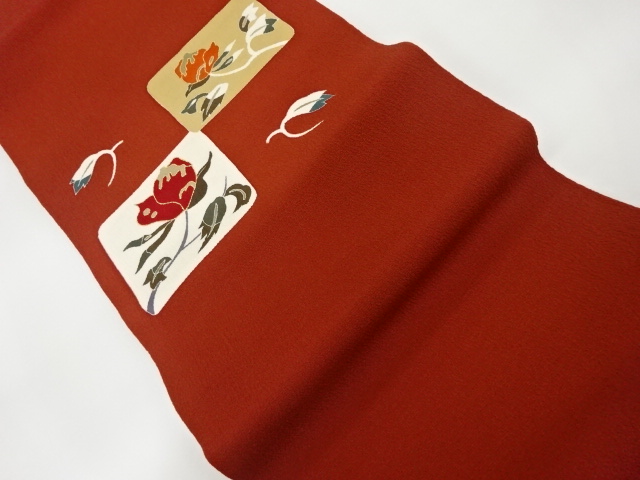 JAPANESE NAGOYA OBI / CHIRIMEN / KINSAI / ABSTRACT SHIKISHI PATTERN